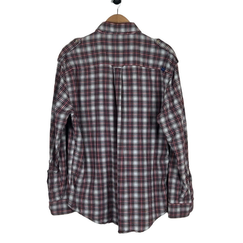 PENDLETON Large Red White Turquoise Plaid Deck Shirt Lined Classic Lumberjack - Picture 12 of 12